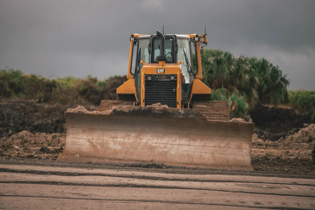 Graded dirt pad shaped and ready on a South Alabama site